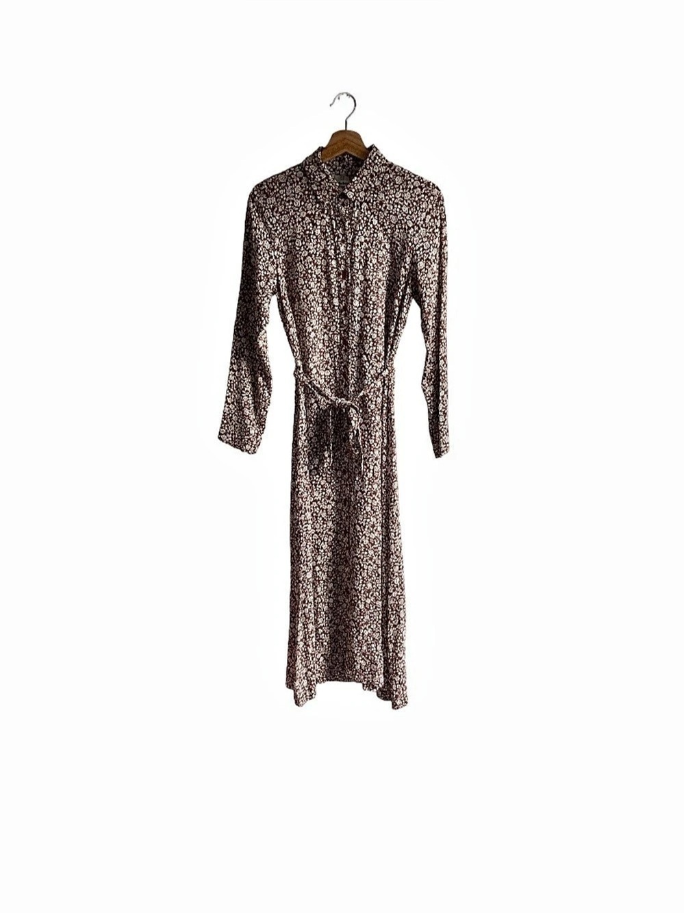 Reformation Brighton Floral Midi Dress in Brown & White Size Small - Picture 5 of 13
